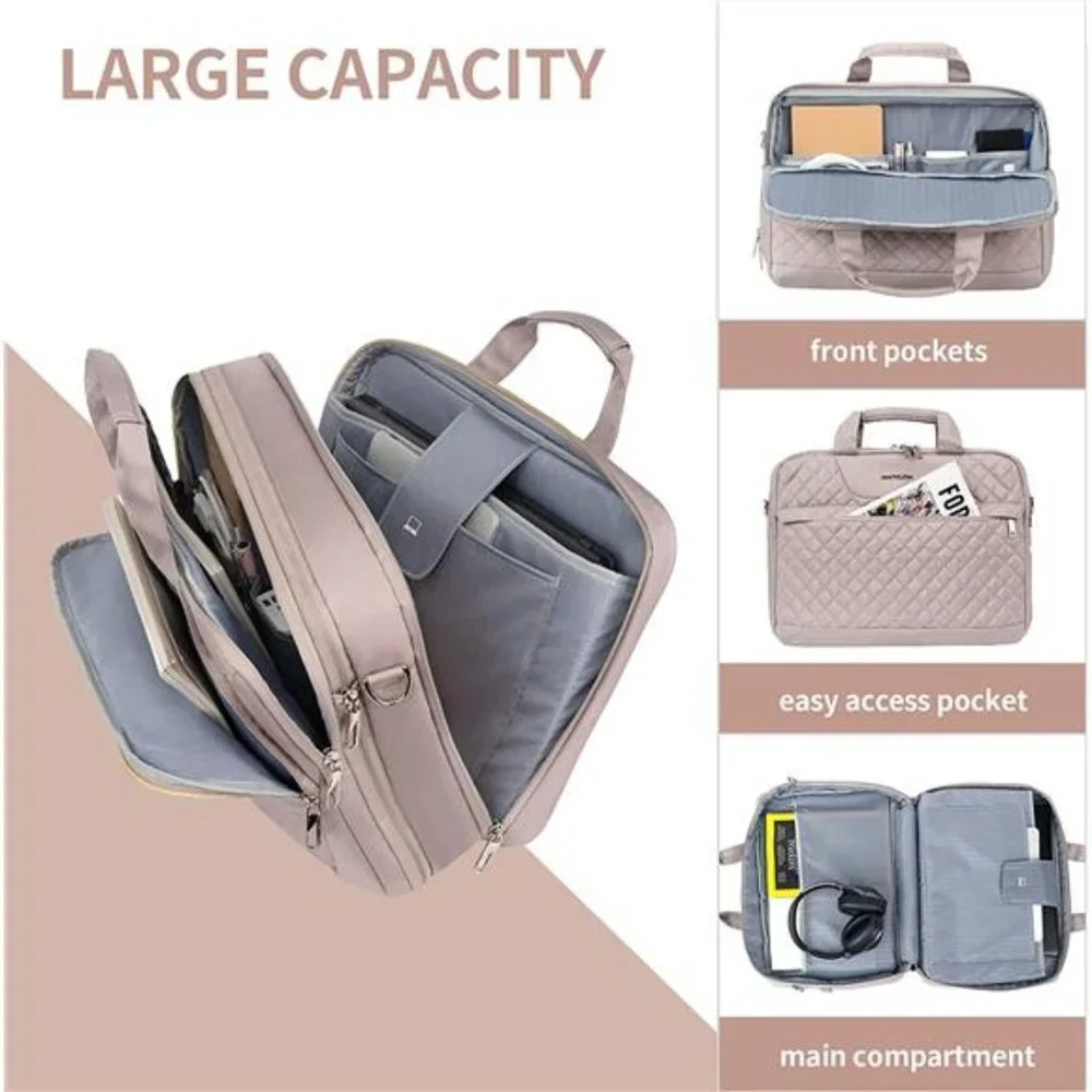 17.3 Inch Laptop Bag, Large Capacity Expandable Briefcase for Women